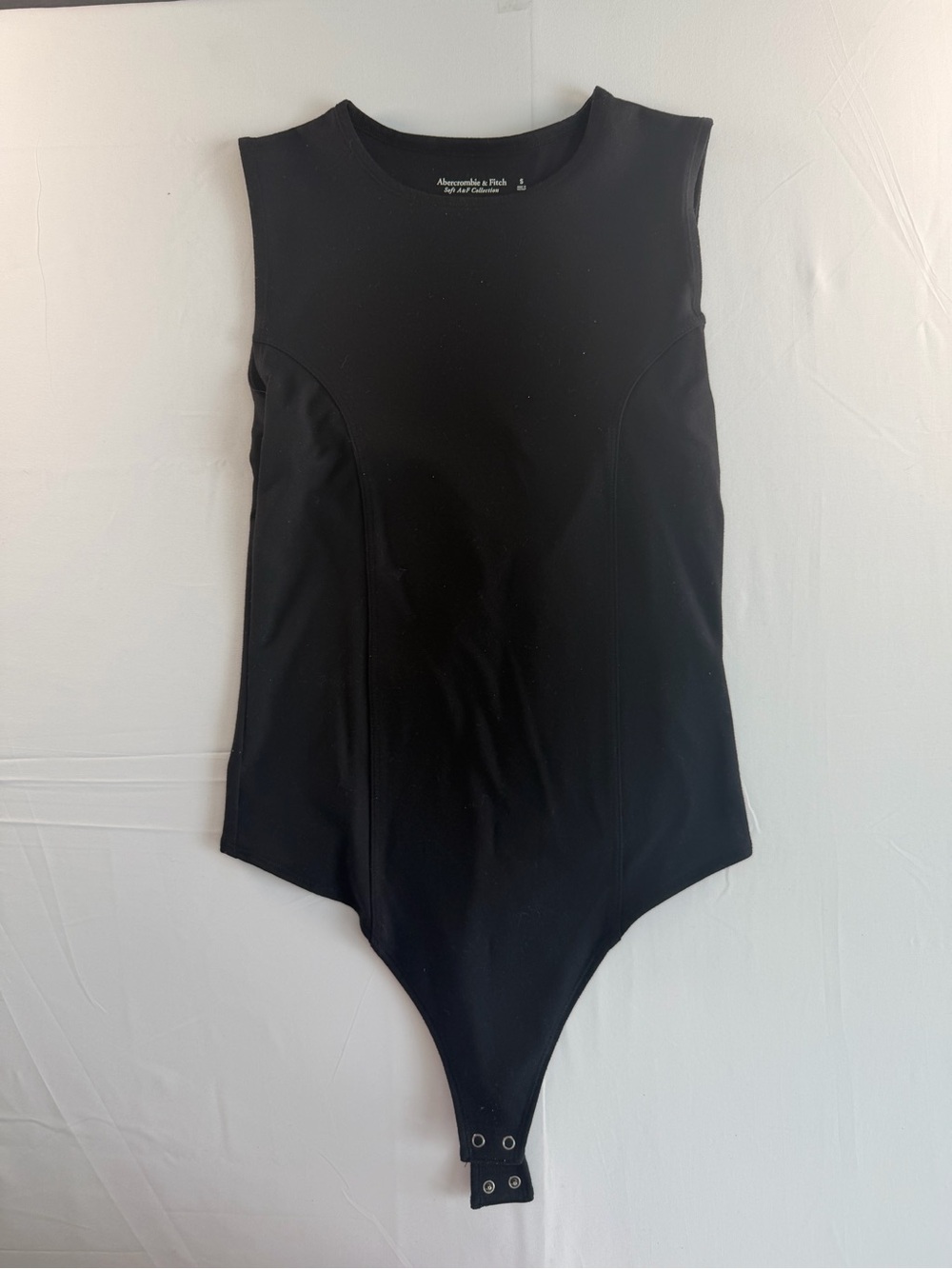Abercrombie & Fitch Black Sleeveless Snap-Front Bodysuit